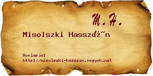 Misolszki Hasszán névjegykártya